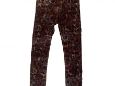Jeans marron foncé léopard pour fille