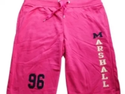 Short sport homme molletonné avec lien à nouer à la taille et logo Marshall 96 floqué devant