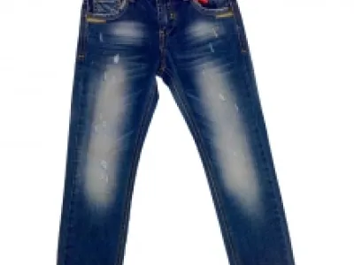 Jeans délavé avec drapeau américain à l’arrière