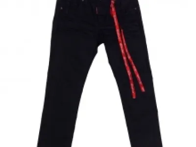 Jeans noir multipoche avec ceinture