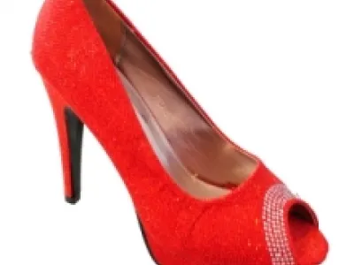 Escarpins ornés de strass avec bout ouvert et talon aiguille
