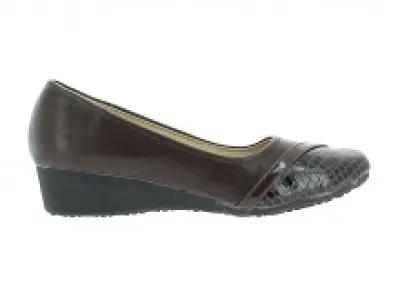 Ballerines compensées avec bout reptile