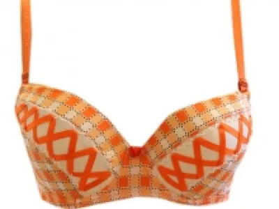 Soutien-gorge à carreaux orné de rubans