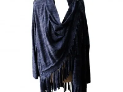 Gilet à franges avec bouton sur le côté