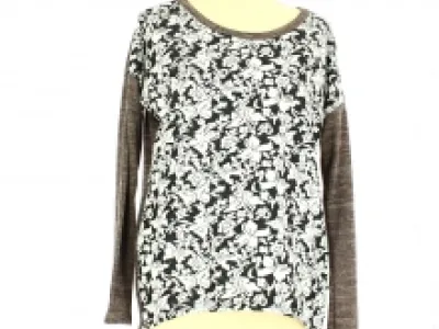 Top chiné avec motif fleuri devant