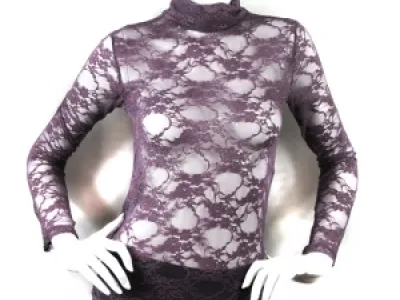 Pulls à dentelle pour femme avec col roulé