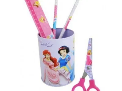 Pot à crayons Princesses avec set papeterie