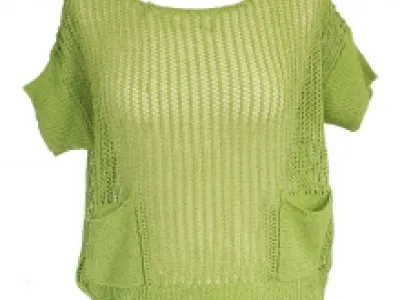 Pull troué avec manches courtes et deux poches