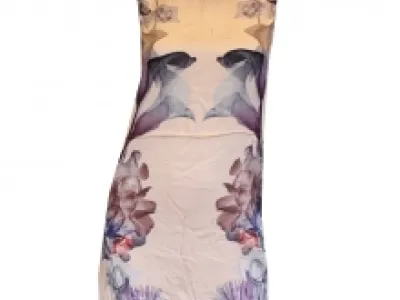 Robe droite imprimée fantaisie