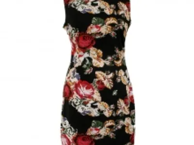 Robe droite imprimée fleurie