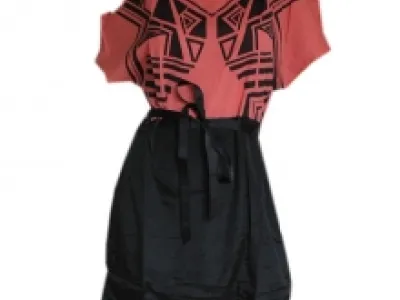 Robe en deux tons avec motif fantaisie