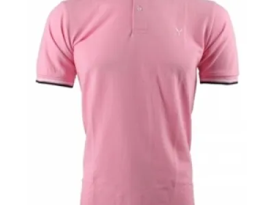 Polo uni rose pour homme