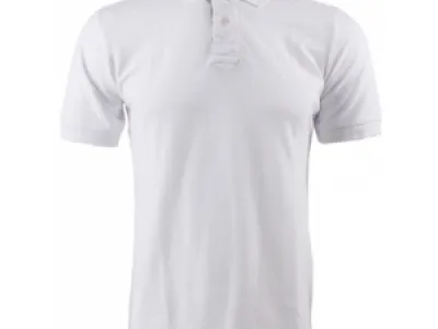 Polo homme uni blanc pur coton