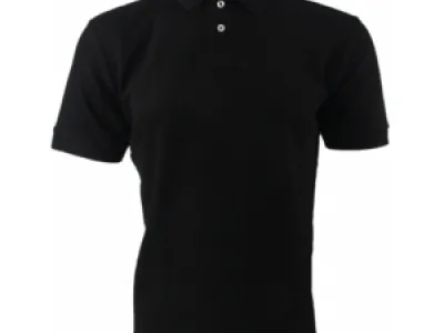 Polo pur coton uni noir pour homme avec coupe ajustée