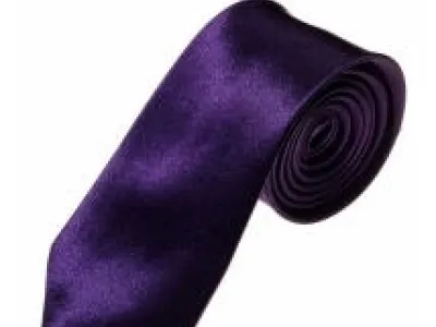 Cravate dorée mauve en polyester