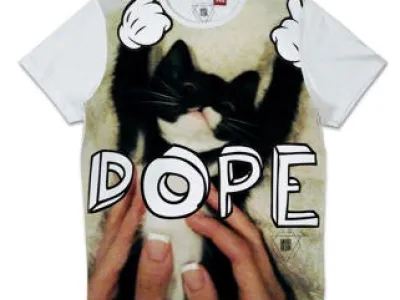 T-shirt homme avec motif Dope et chaton