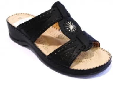 Sandales perforées et bordées de couture manuelle