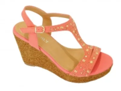 Sandales compensées serties de strass