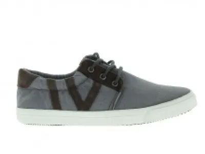 Baskets tendance en tissu avec empiècement cuir pour homme
