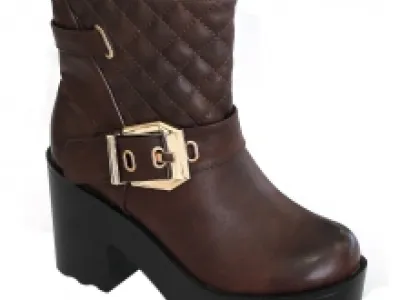 Bottines femme à talon épais et montant matelassé