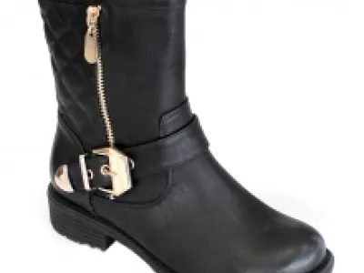 Bottines femme avec bride bouclées et double zip