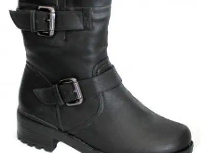 Bottines femme avec brides bouclées et zip côté