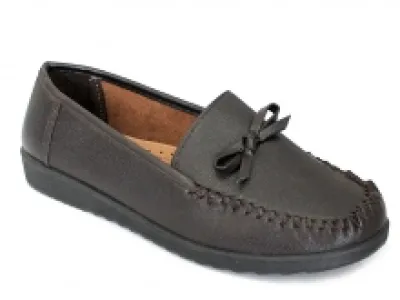 Mocassins femme avec nœud décoratif dessus