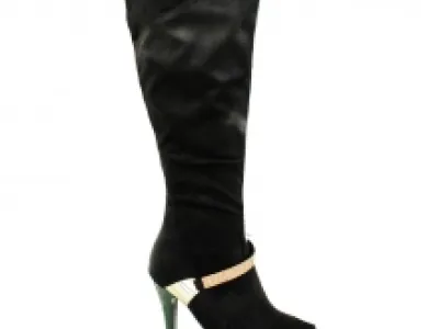 Botte femme imitation daim avec jolie décoration devant 