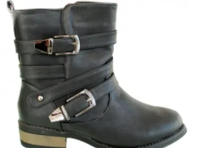 Bottines avec brides bouclées et zip côté pour femme