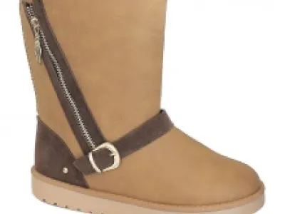 Bottes fourrées avec zip et bride bouclée devant