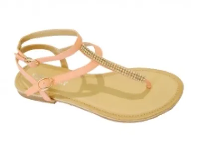 Sandales double bride parées de strass