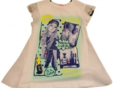 T-shirt évasé avec motif photo et manches volantes