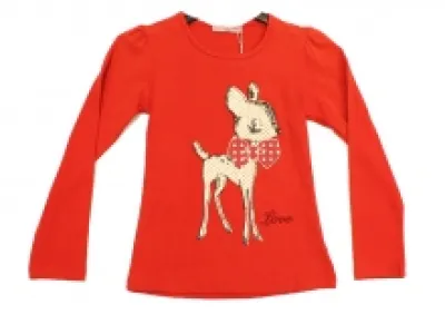 T-shirt enfant avec motif faon à pois