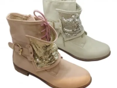 Bottines fashion avec empiècement argenté