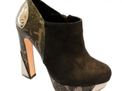 Bottines fashions avec empiècement reptile