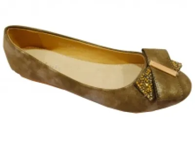 Ballerines avec nœuds croisés à strass
