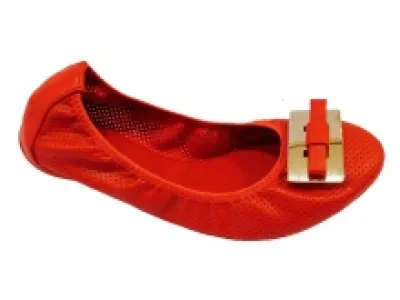 Ballerines perforées avec bordure élastique et nœud plat
