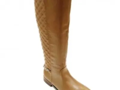 Bottes tendance avec effet matelassé et chaîne décorative