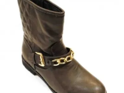 Bottines pour femme décorées de chaîne dorée