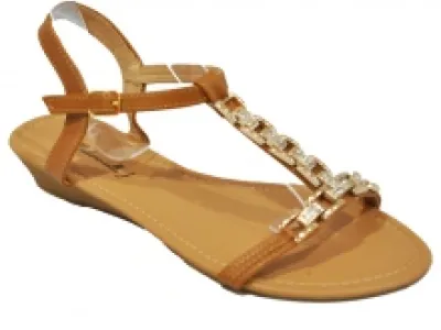 Sandales ornées de chaînes dorées et strass