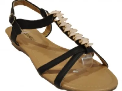 Sandales enjolivées de motifs dorés à strass
