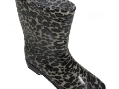 Bottines de pluie léopardées pour femme