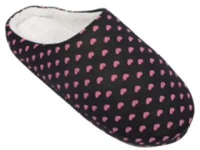 Chaussons fourrés imprimés de cœurs