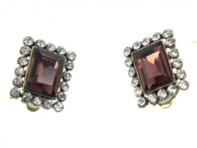 Boucles d’oreilles clips décorées de pierres