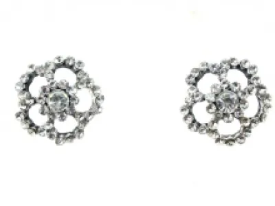 Boucles d’oreilles fleurs strass