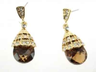 Boucles d’oreilles fantaisies avec pierres et strass