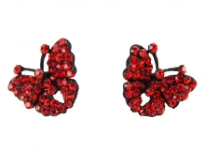 Boucles d’oreilles papillons parées de strass