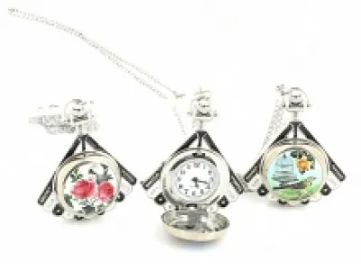 Collier tendance avec pendentif montre style gousset