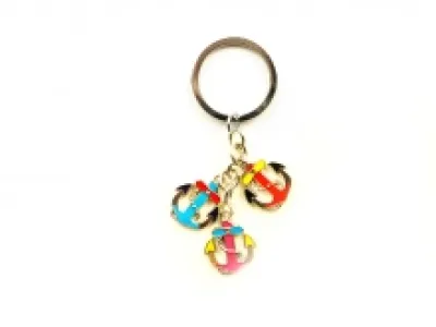 Porte-clé bijou avec motif fantaisie coloré