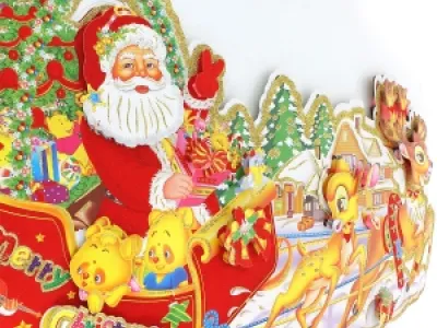 Décoration murale père Noël et son traîneau